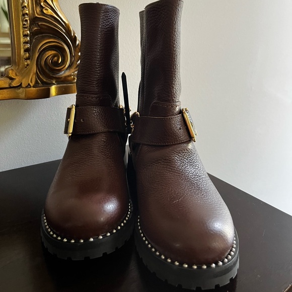 Sophia Webster BLAKE BIKER BOOT Chocolate & Crystal Harness - Picture 10 of 16